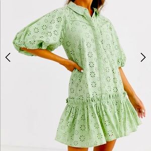 ASOS mini shirt dress w/ puff sleeves